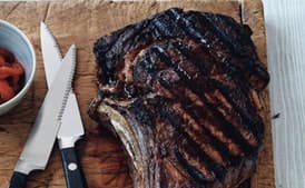 Grilled Rib-Eye Steaks with Roasted-Pepper Salsa