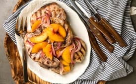 Grilled Rib Pork Chops with Sweet and Tangy Peach Relish