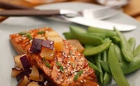 Grilled Salmon with Hoisin Glaze and Plum-Ginger Relish
