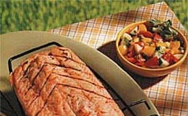 Grilled Salmon with Tomato, Cucumber and Caper Salsa