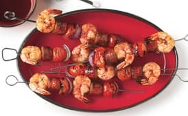 Grilled Shrimp and Sausage Skewers with Smoky Paprika Glaze