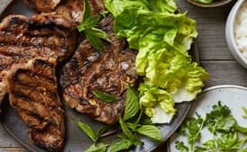 Grilled Sichuan Cumin Lamb Chops with Quick Pickled Cucumbers