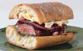 Grilled Skirt Steak and Pepper Sandwiches with Corn Mayonnaise