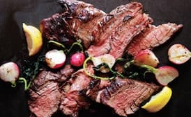 Grilled Steak and Radishes with Black Pepper Butter