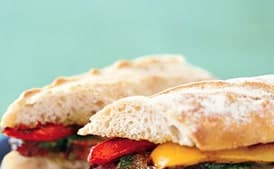 Grilled Steak Sandwiches with Chimichurri and Bell Peppers