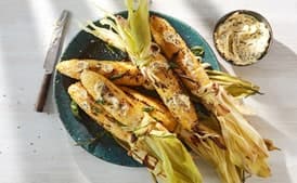 Grilled Sweet Corn with Basil Butter