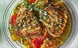 Grilled Swordfish with Tomatoes and Oregano