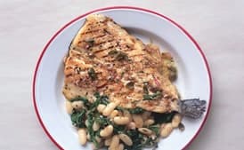 Grilled Trout with White Beans and Caper Vinaigrette