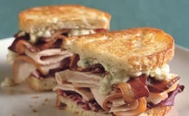 Grilled Turkey, Bacon, Radicchio, and Blue Cheese Sandwiches