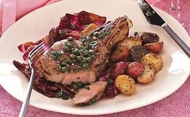 Grilled Veal Chops and Radicchio with Lemon-Caper Sauce