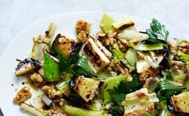 Grilled Zucchini and Leeks with Walnuts and Herbs