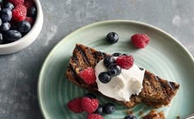 Grilled Zucchini Bread With Mascarpone and Berries