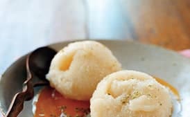 Guanabana Sorbet with Mango Lime Coulis