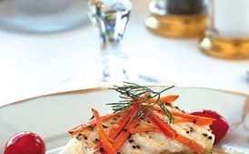 Halibut with Carrots, Fennel, Lemon, and Garlic