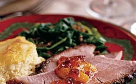 Ham with Bourbon, Molasses, and Pecan Glaze