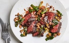 Hanger Steak with Charred Scallion Sauce