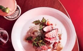 Hanger Steak with Shallots and Jerusalem Artichokes