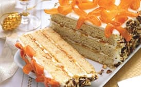 Hazelnut Crunch Cake with Honeyed Kumquats