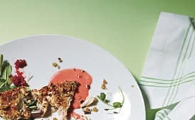 Hazelnut-Crusted Chicken with Raspberry Sauce