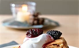 Hazelnut Panna Cotta with Berry Compote
