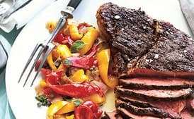 Herb-Rubbed Top Sirloin Steak with Peperonata