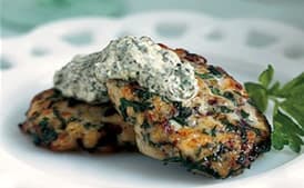 Herbed Fish Cakes with Green Horseradish Sauce