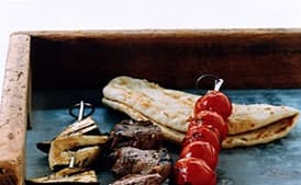 Herbed Lamb, Tomato, and Zucchini Kebabs
