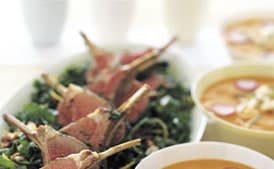 Herbed Rack of Lamb with Parsley, Mint, and Walnut Sauté