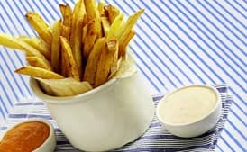 Homemade French Fries with Five Dipping Sauces
