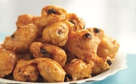 Honey-Glazed Doughnuts with Raisins and Pine Nuts