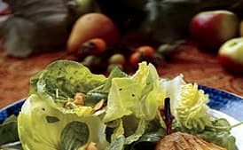 Honey-Roasted Pear Salad with Thyme Verjus Dressing