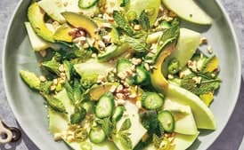 Honeydew Salad with Ginger Dressing and Peanuts