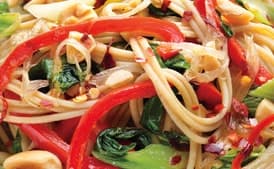 Hot-and-Sour Peanutty Noodles with Bok Choy