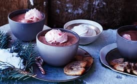 Hot-Cocoa Affogato with Peppermint Ice Cream