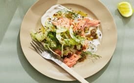 Hot-Smoked Salmon with Salted Yogurt and Fennel
