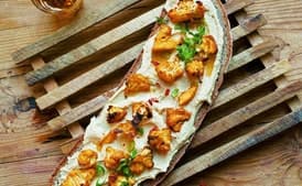 Hummus & Curried Cauliflower Tartine