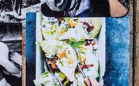 Iceberg Wedges with Grilled Bacon and Croutons