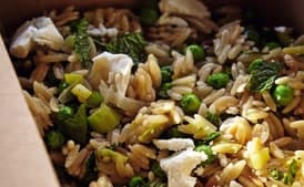 Israeli Couscous, Peas, Preserved Lemons, Mint & Goat's Cheese