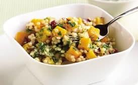 Israeli Couscous Risotto with Squash, Radicchio, and Parsley Butter