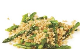 Israeli Couscous with Asparagus, Peas, and Sugar Snaps