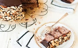 Jam Cake with Caramel Chocolate Ganache