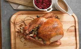 Juniper-Brined Roast Turkey with Chanterelle Mushroom Gravy