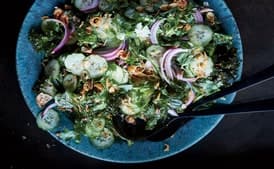 Kale and Cucumber Salad with Roasted Ginger Dressing