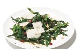 Kale Salad with Pinenuts, Currants and Parmesan