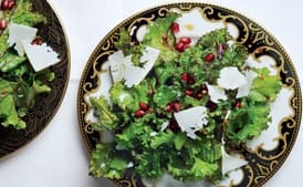 Kale with Pomegranate Dressing and Ricotta Salata