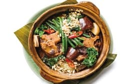 Kare-Kare with Beans, Baby Bok Choy, and Eggplant