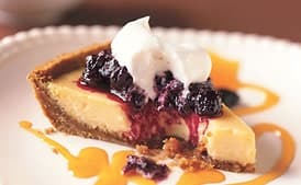 Key Lime Pie with Passion Fruit Coulis and Huckleberry Compote