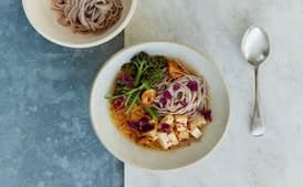 Kimchi and Miso Noodle Soup