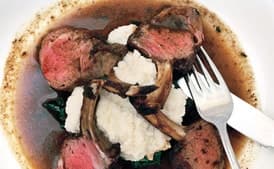 Lamb Chops and Spinach and Turnip Purée