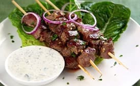 Lamb Souvlaki with Yogurt-Garlic Sauce